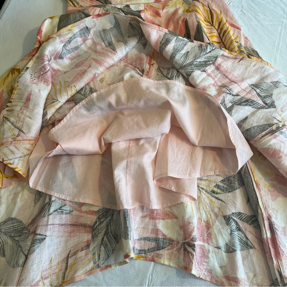 Joie 100% Linen Phara Floral Handkerchief Hem spaghetti Strap Dress Sz 6 (hh) - Picture 12 of 16